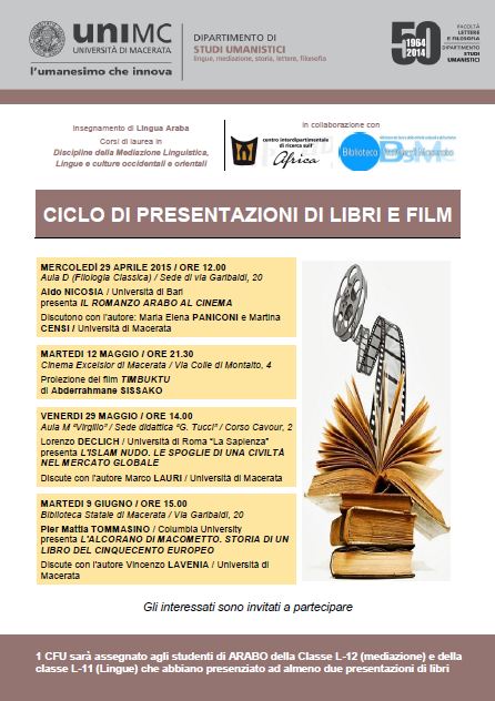 ciclo presentazione libri e film